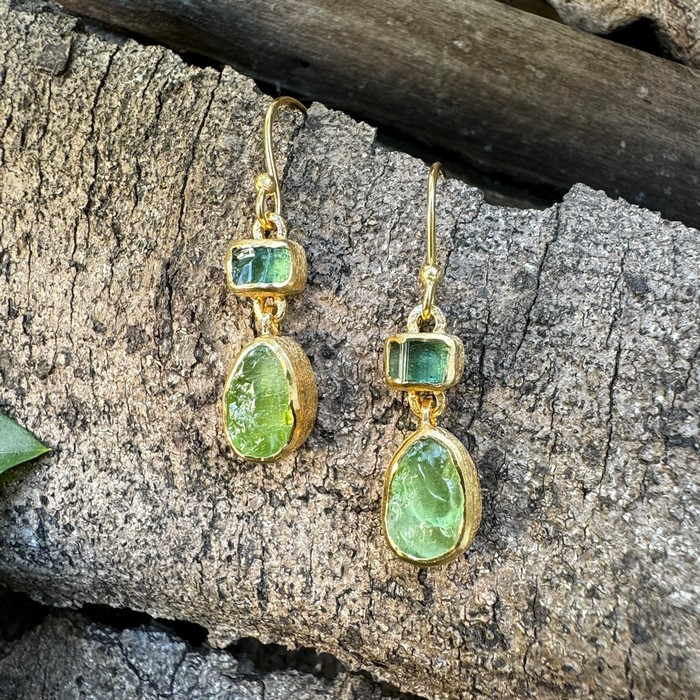 green gemstone earrings