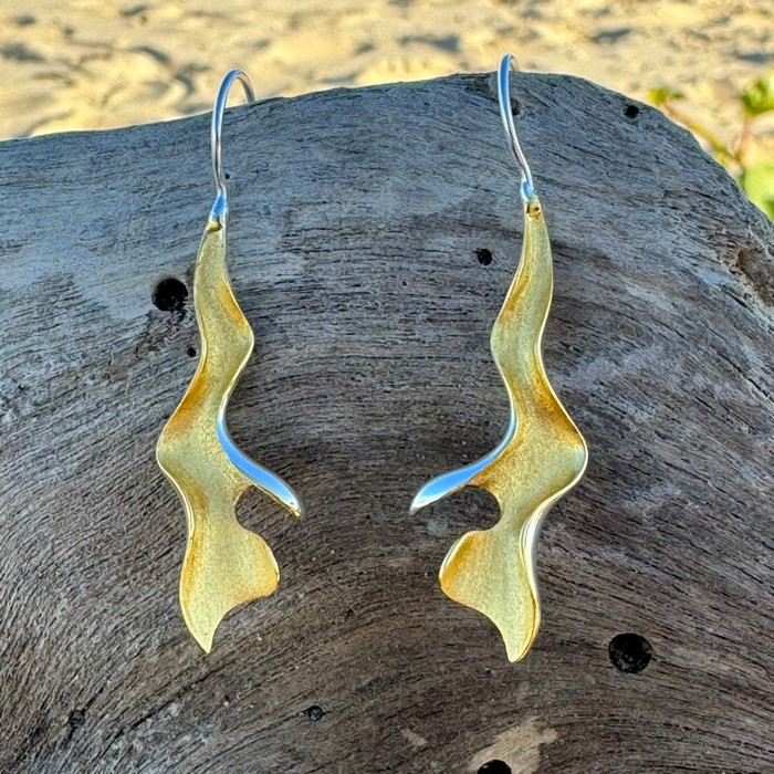 abstract gold earrings