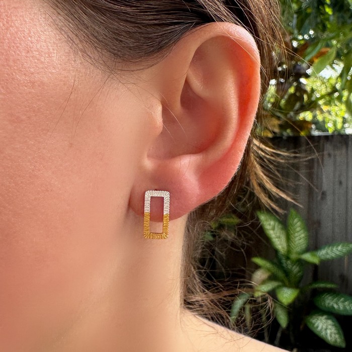 two tone earrings