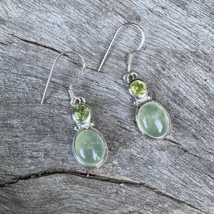 prehnite earrings