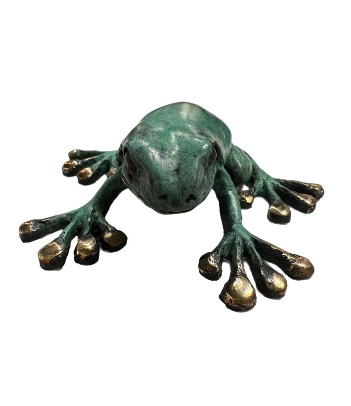 bronze frog sculpture