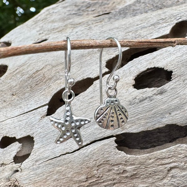 shell starfish earrings