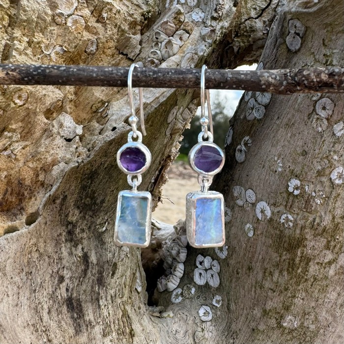 amethyst moonstone earrings