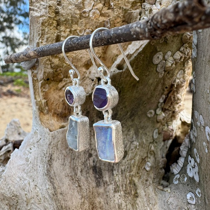 amethyst moonstone earrings